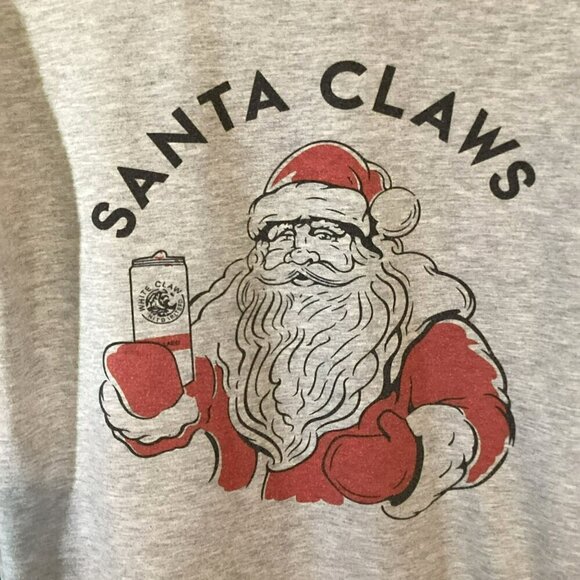 White Claws Sweatshirt "Santa Claws" Gray Crew Neck Long Sleeve Women's Sz Small - Picture 2 of 8